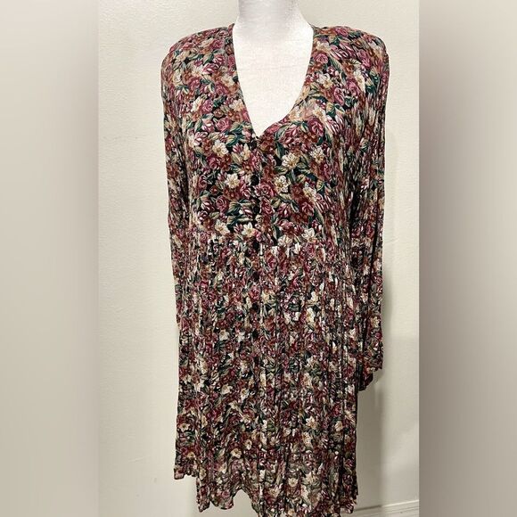 Starina floral dress vintage 90’s flared bohemian gipsy lightweight women’s S - Picture 1 of 4